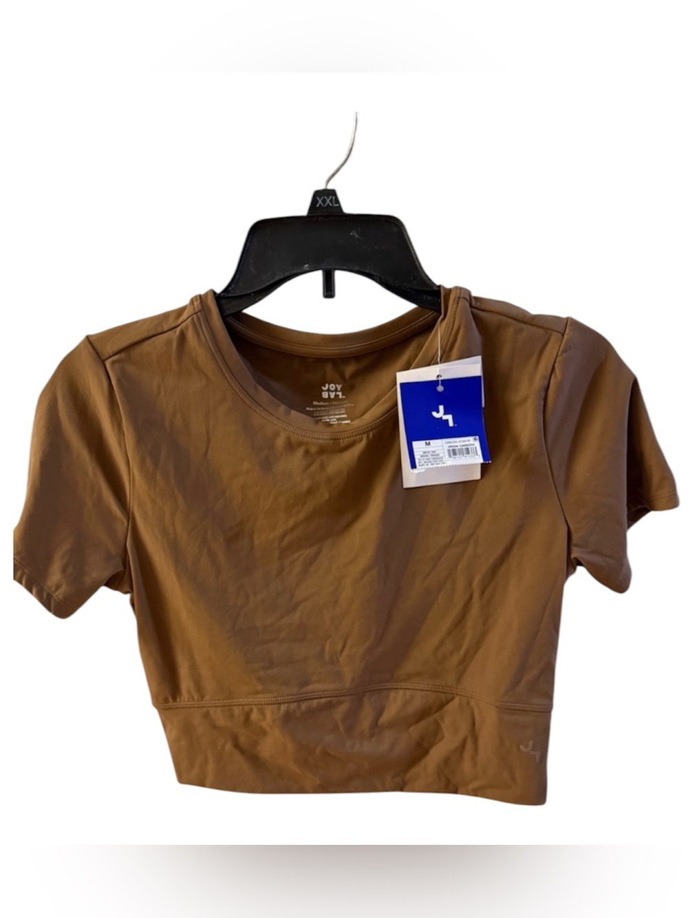 JoyLab Short Sleeve Cropped Tee in Brown